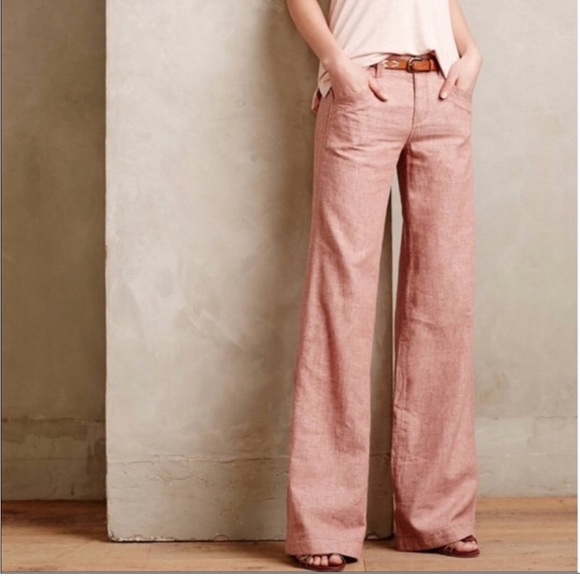 Pilcro and the Letterpress Pants - Pilcro & the Letterpress linen Wide Leg Pants
